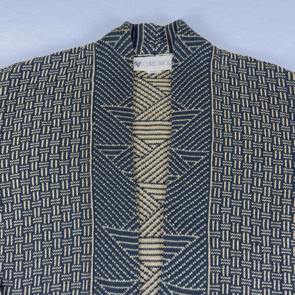 Chris Triola Knitwear Jacket Size Medium Handmade USA 100% Cotton